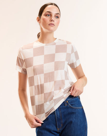 Relaxed Checker Tee | Cynthia Rowley Clothing