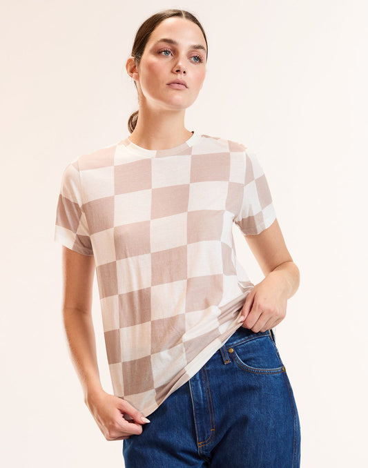 Relaxed Checker Tee | Cynthia Rowley Clothing
