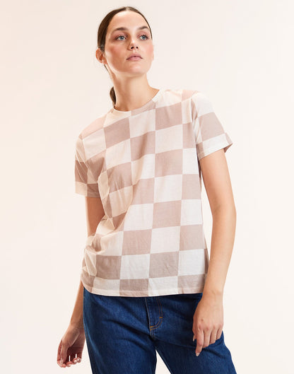 Relaxed Checker Tee | Cynthia Rowley Clothing