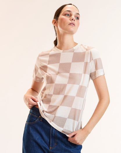Relaxed Checker Tee | Cynthia Rowley Clothing