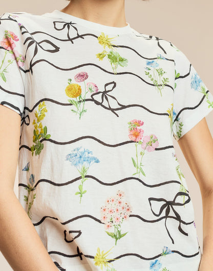 Floral Ribbon Everyday Tee | Cynthia Rowley Clothing