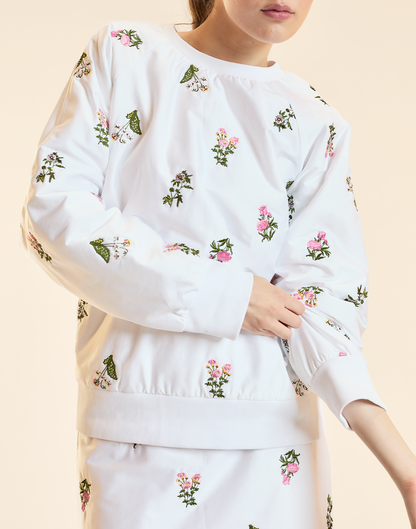 Bouquet Embroidered Pullover | Cynthia Rowley Clothing|Sale
