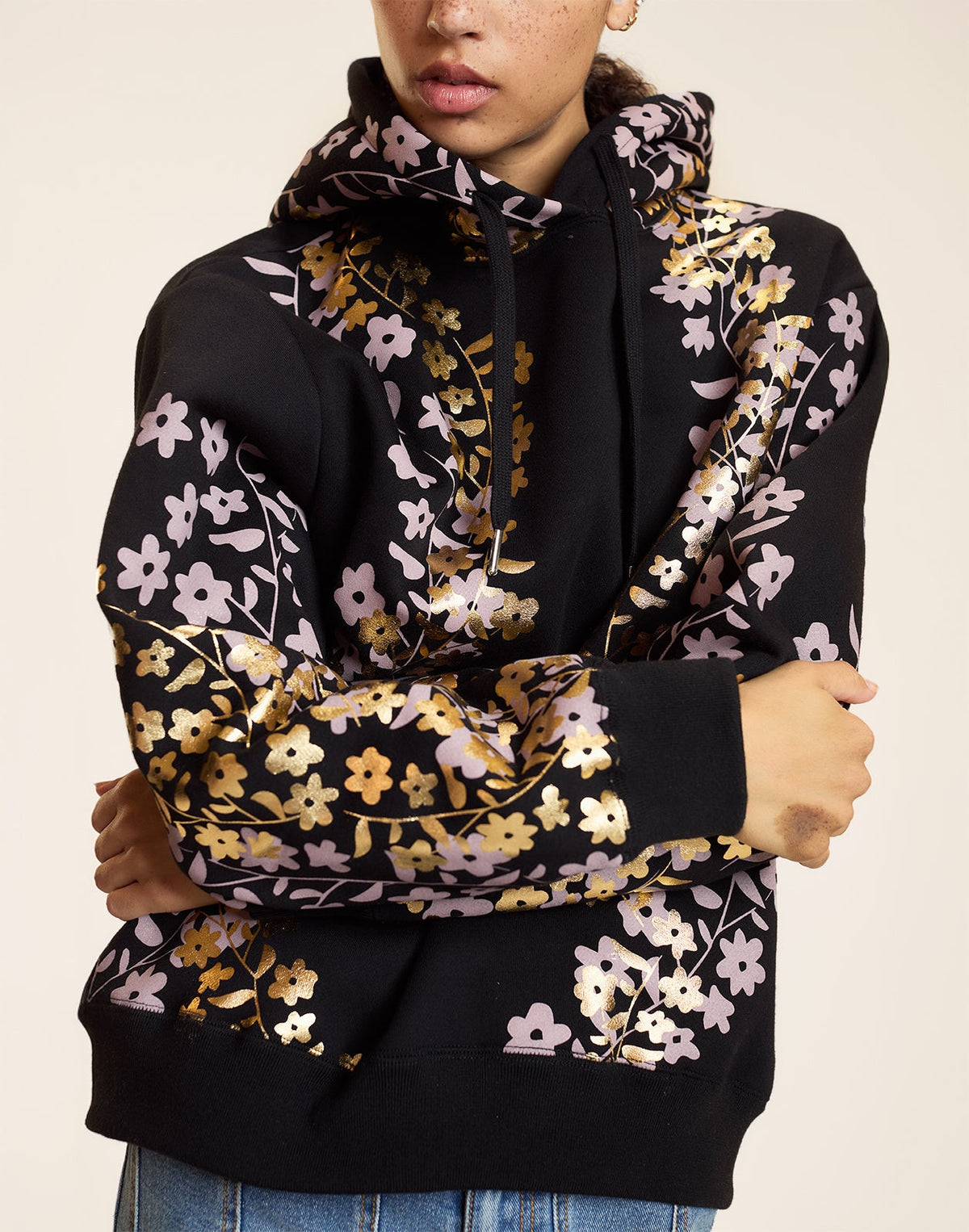 Gold Foil Hoodie | Cynthia Rowley Clothing|Sale