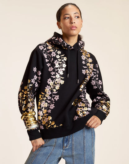 Gold Foil Hoodie | Cynthia Rowley Clothing|Sale