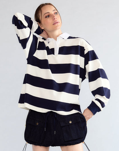 Ardie Striped Rugby Shirt | Cynthia Rowley Clothing