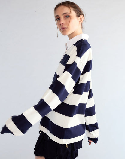 Ardie Striped Rugby Shirt | Cynthia Rowley Clothing