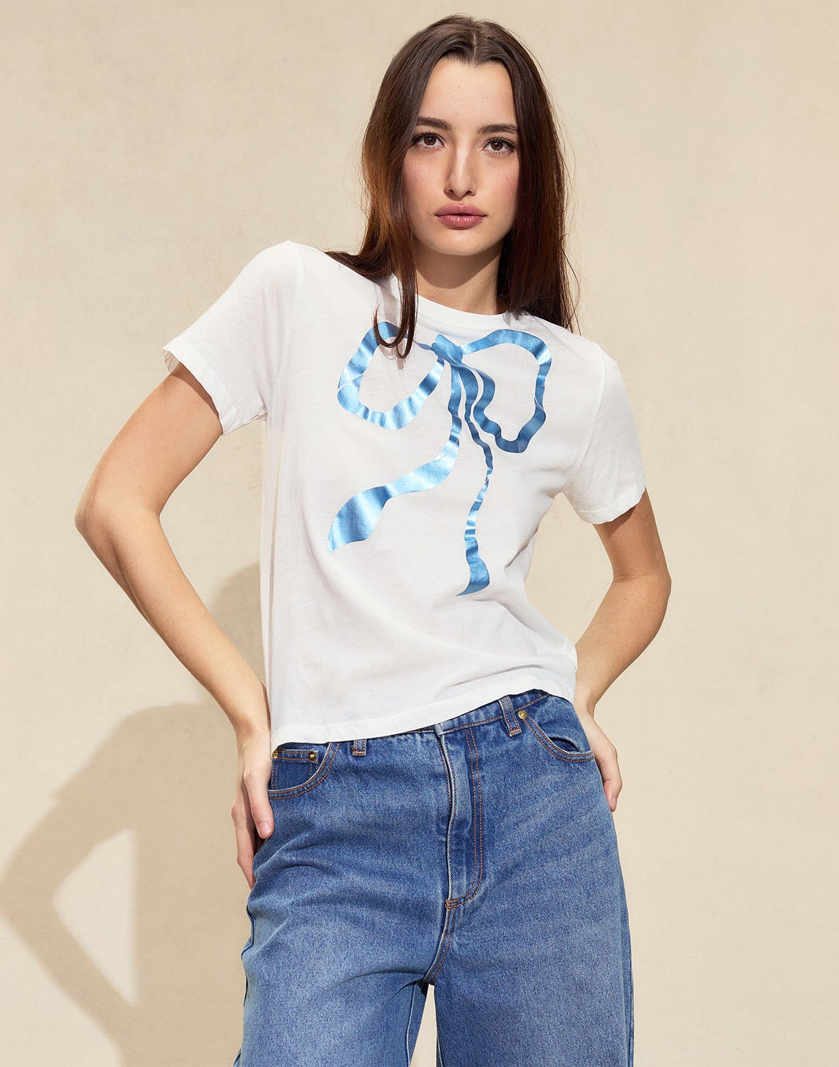 Metallic Bow Tee | Cynthia Rowley Clothing|Sale