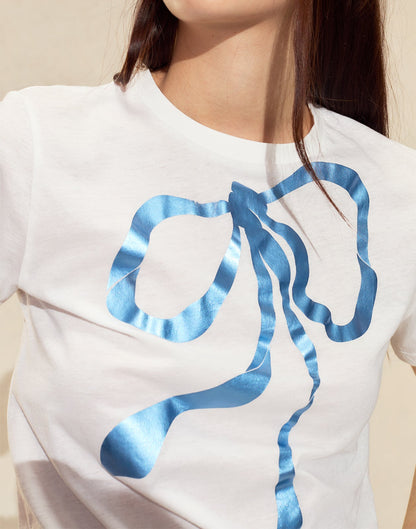 Metallic Bow Tee | Cynthia Rowley Clothing|Sale