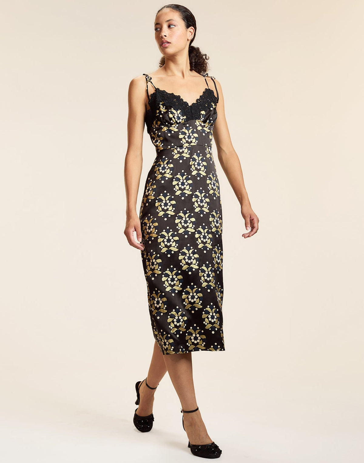 Gold Filigree Dress | Cynthia Rowley Clothing