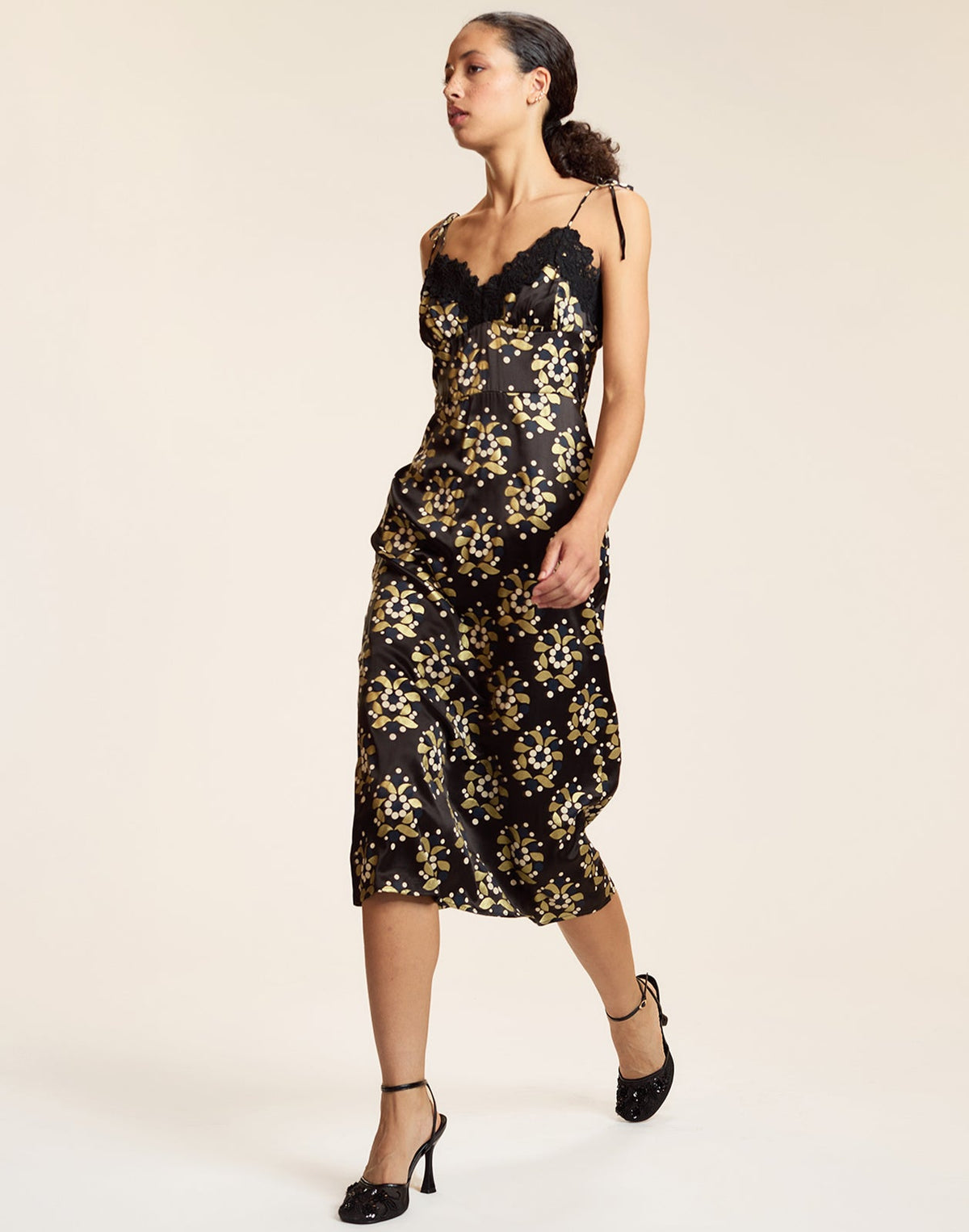 Gold Filigree Dress | Cynthia Rowley Clothing