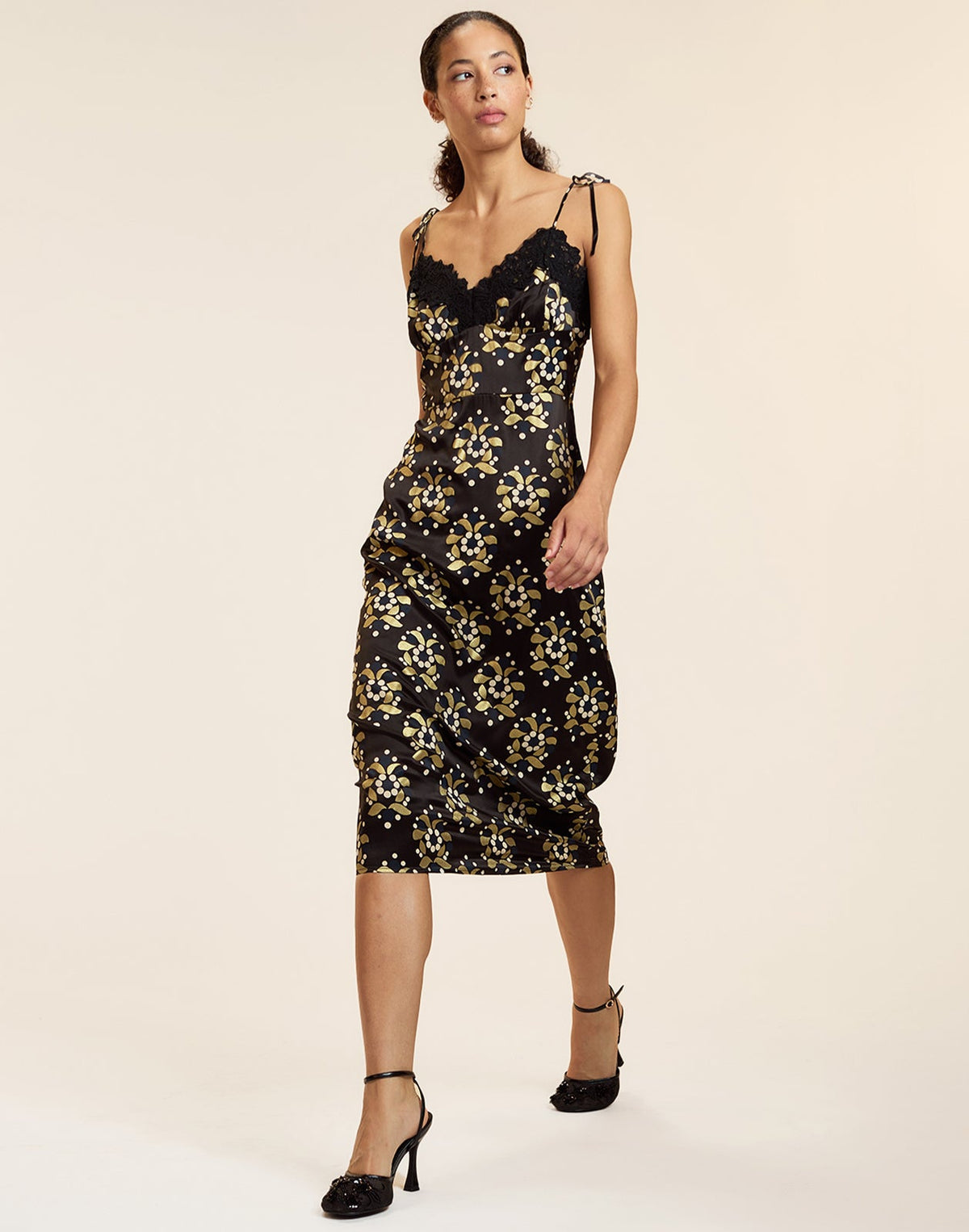 Gold Filigree Dress | Cynthia Rowley Clothing