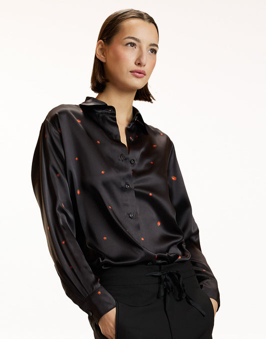 Ladybug Silk Shirt | Cynthia Rowley Clothing