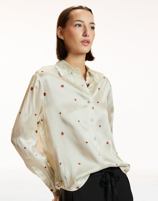 Ladybug Silk Shirt | Cynthia Rowley Clothing
