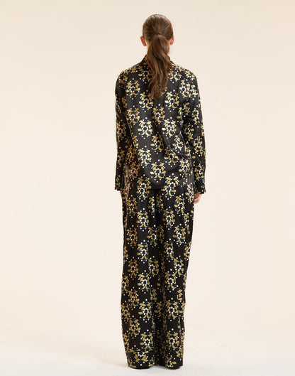 Gold Filigree Silk Shirt | Cynthia Rowley Clothing
