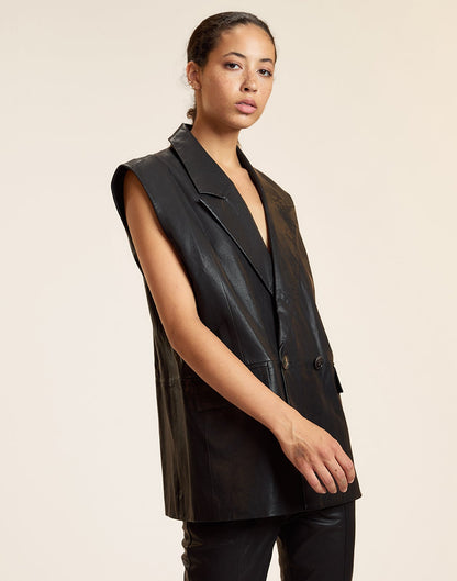 Lola Leather Vest | Cynthia Rowley Clothing