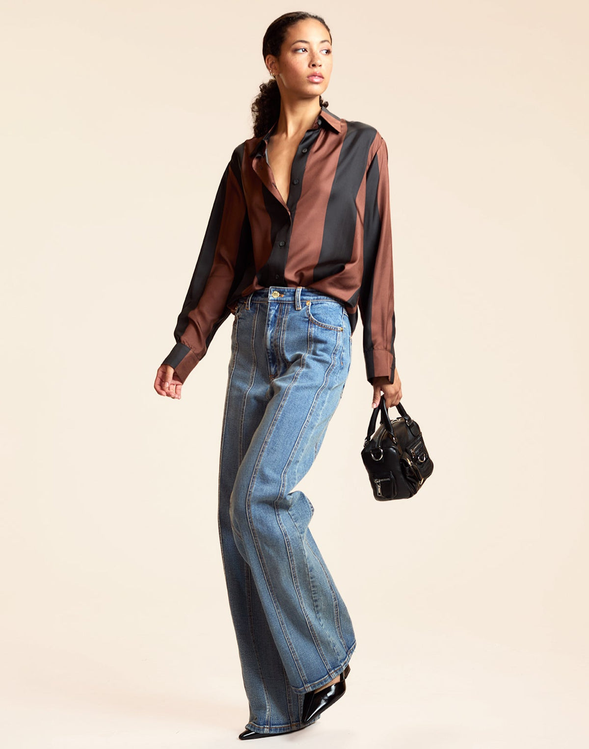 Collectible Stripe Silk Shirt | Cynthia Rowley Clothing
