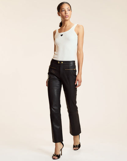Heart Embroidered Knit Top | Cynthia Rowley Clothing