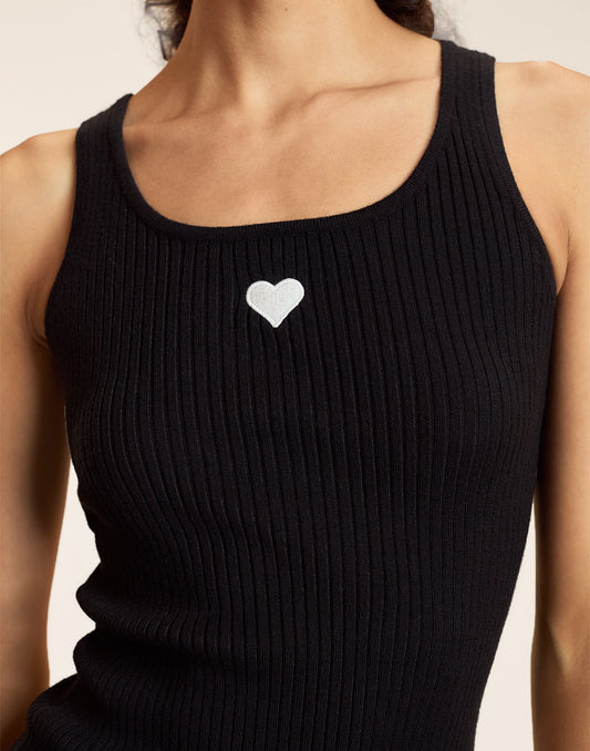 Heart Embroidered Knit Top | Cynthia Rowley Clothing