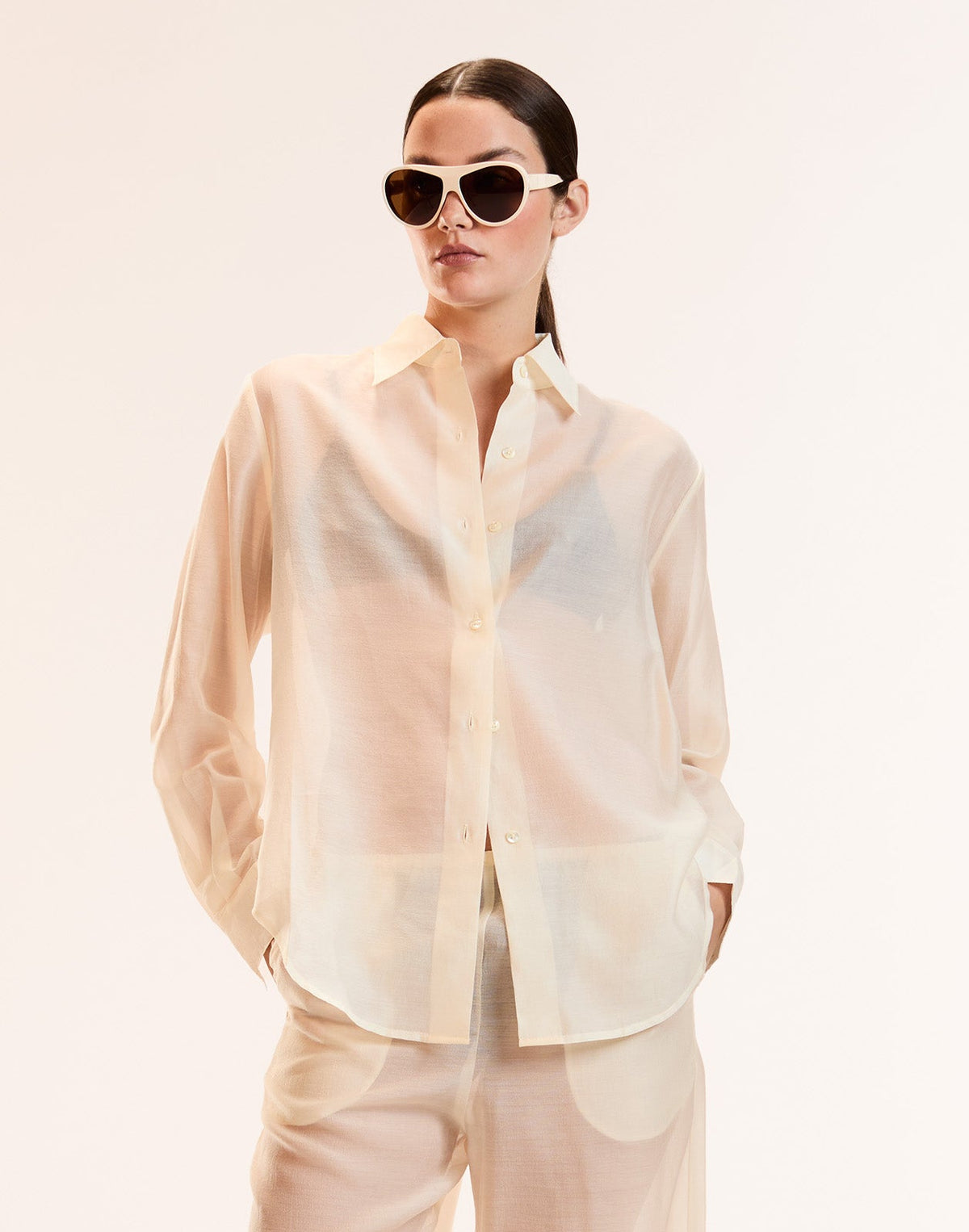 Salina Sheer Shirt | Cynthia Rowley Clothing