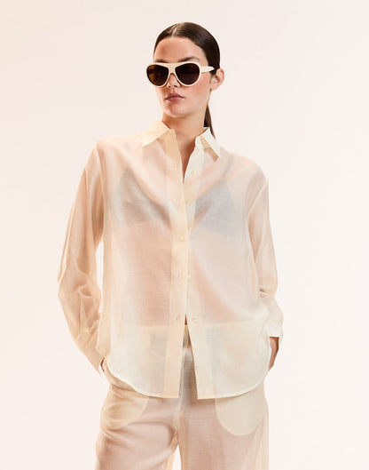 Salina Sheer Shirt | Cynthia Rowley Clothing