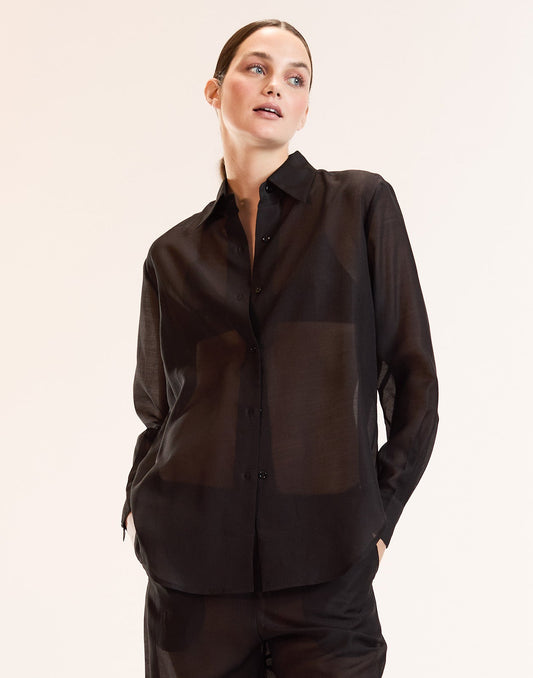 Salina Sheer Shirt | Cynthia Rowley Clothing