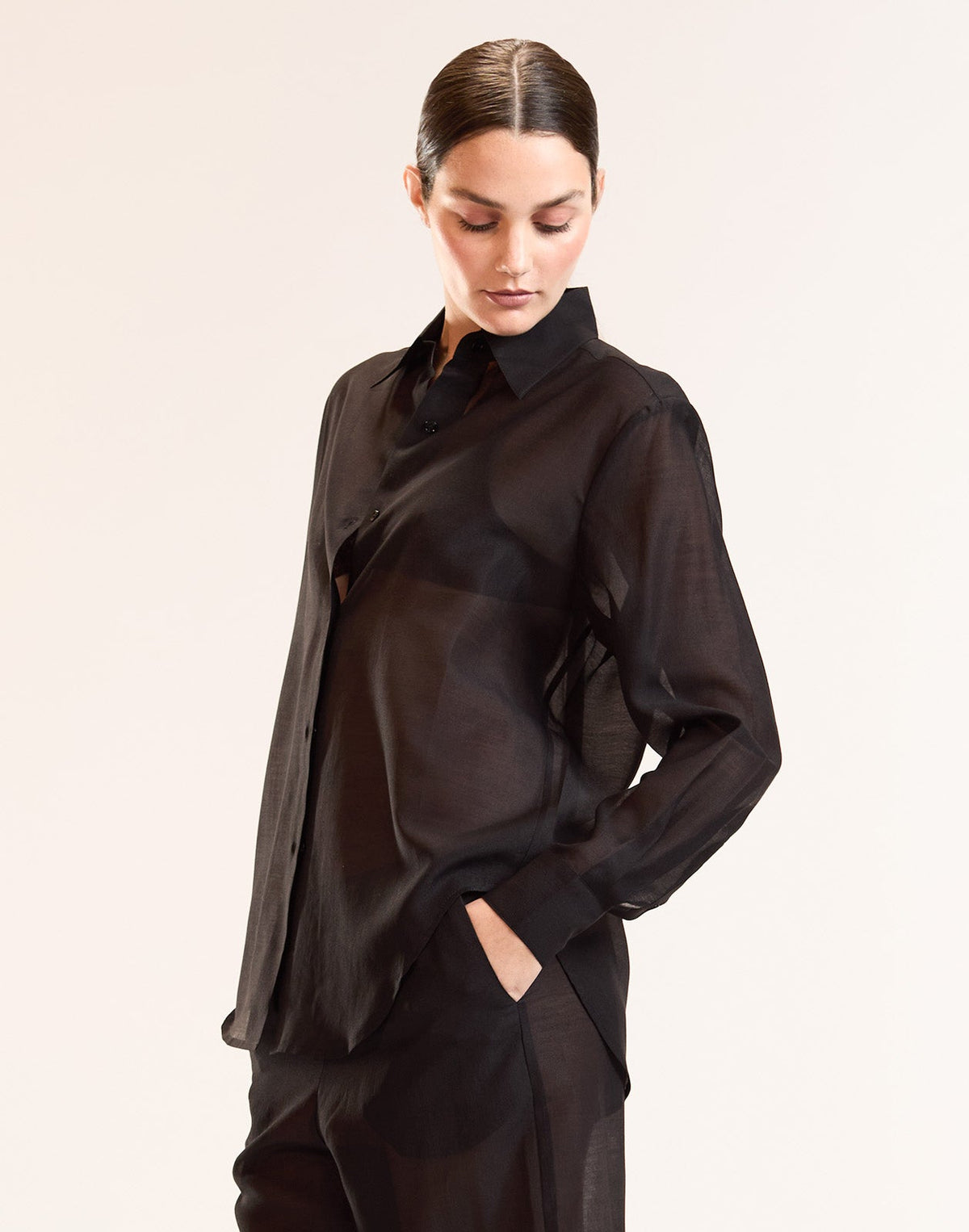 Salina Sheer Shirt | Cynthia Rowley Clothing