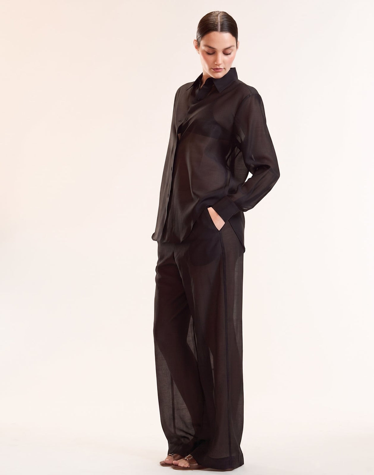 Salina Sheer Shirt | Cynthia Rowley Clothing
