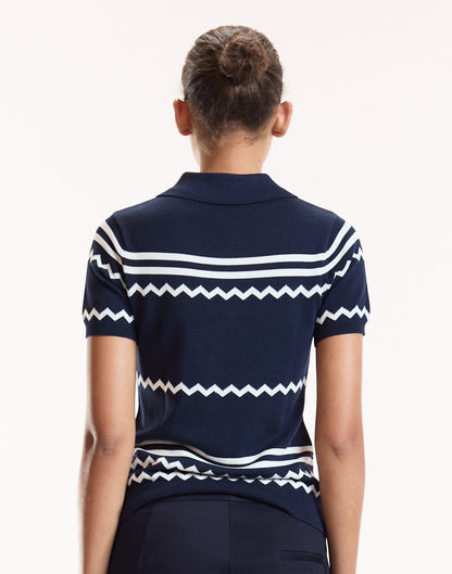 Ziggy Cropped Knit Polo | Cynthia Rowley Clothing