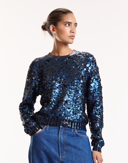 Match Point Sequin Sweater | Cynthia Rowley Clothing