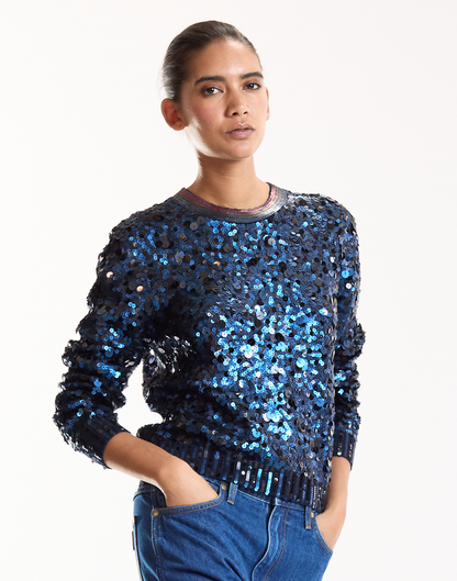 Match Point Sequin Sweater | Cynthia Rowley Clothing