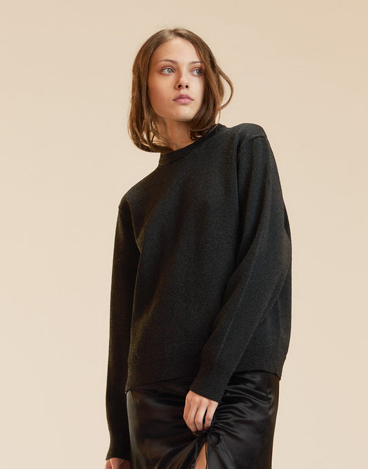 Metallic Knit Crewneck | Cynthia Rowley Clothing|Sale