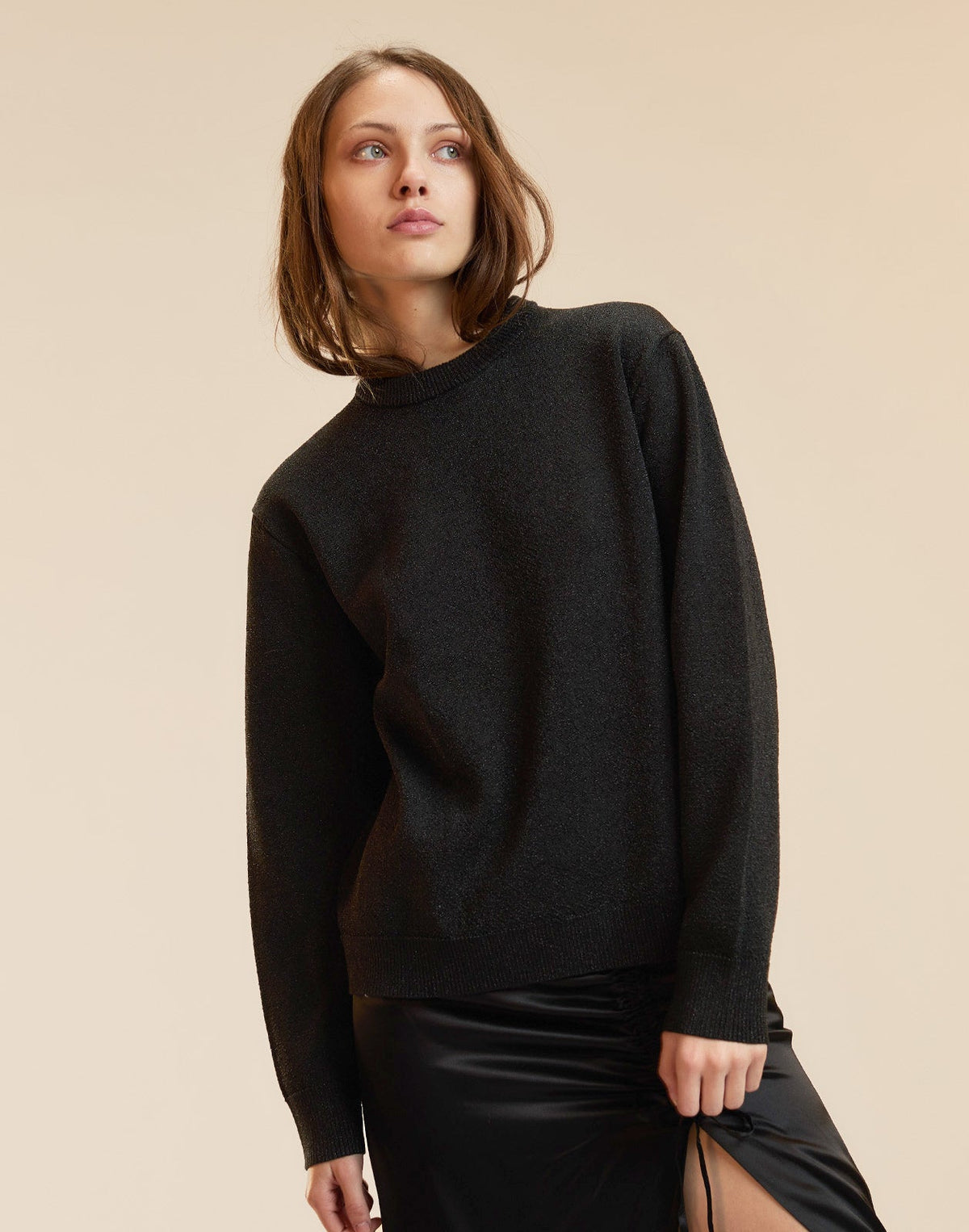 Metallic Knit Crewneck | Cynthia Rowley Clothing|Sale