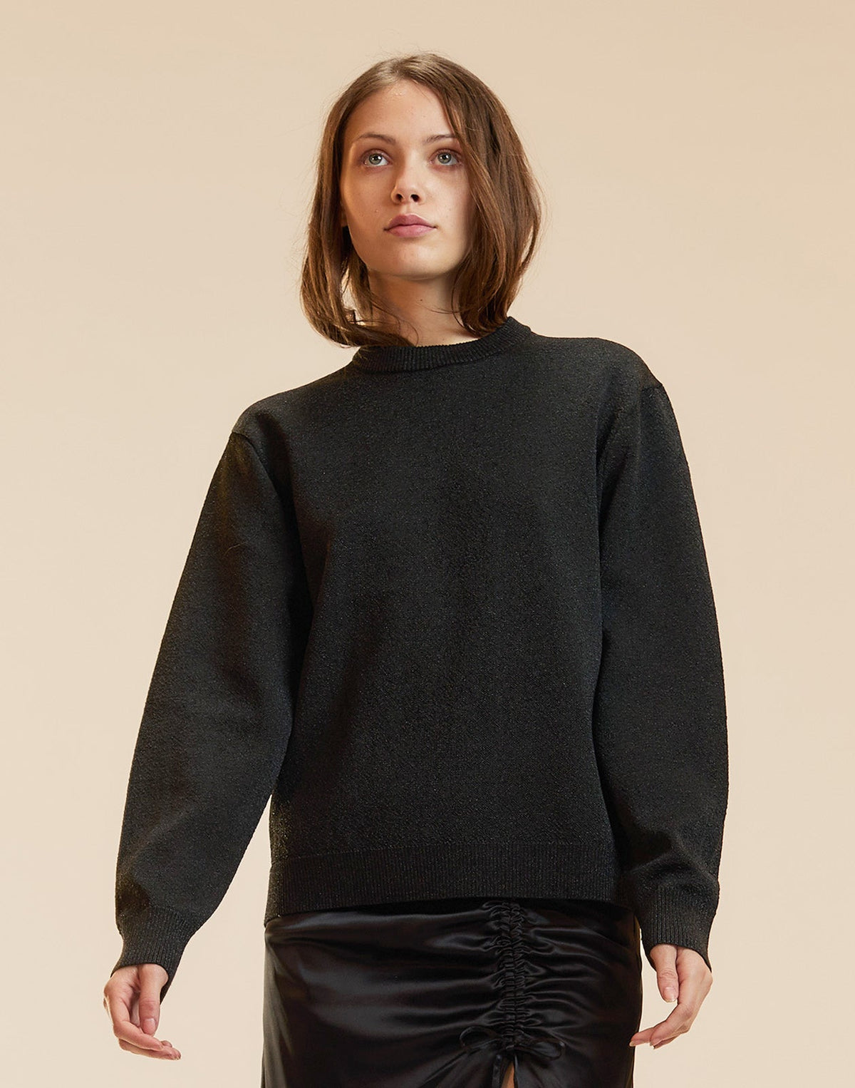 Metallic Knit Crewneck | Cynthia Rowley Clothing|Sale