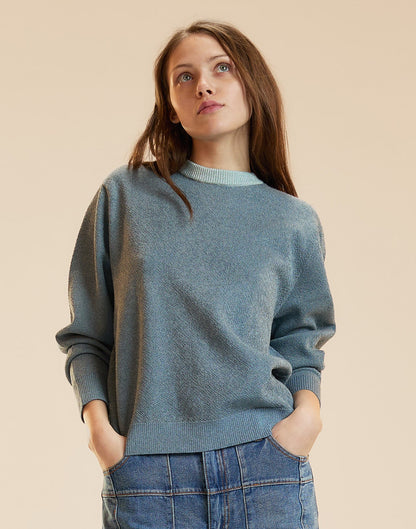 Metallic Knit Crewneck | Cynthia Rowley Clothing|Sale