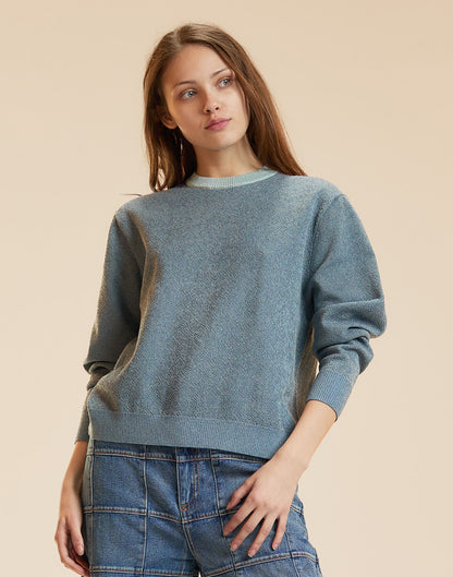 Metallic Knit Crewneck | Cynthia Rowley Clothing|Sale