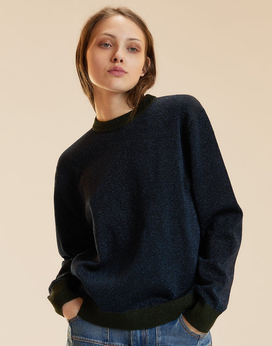 Metallic Knit Crewneck | Cynthia Rowley Clothing|Sale