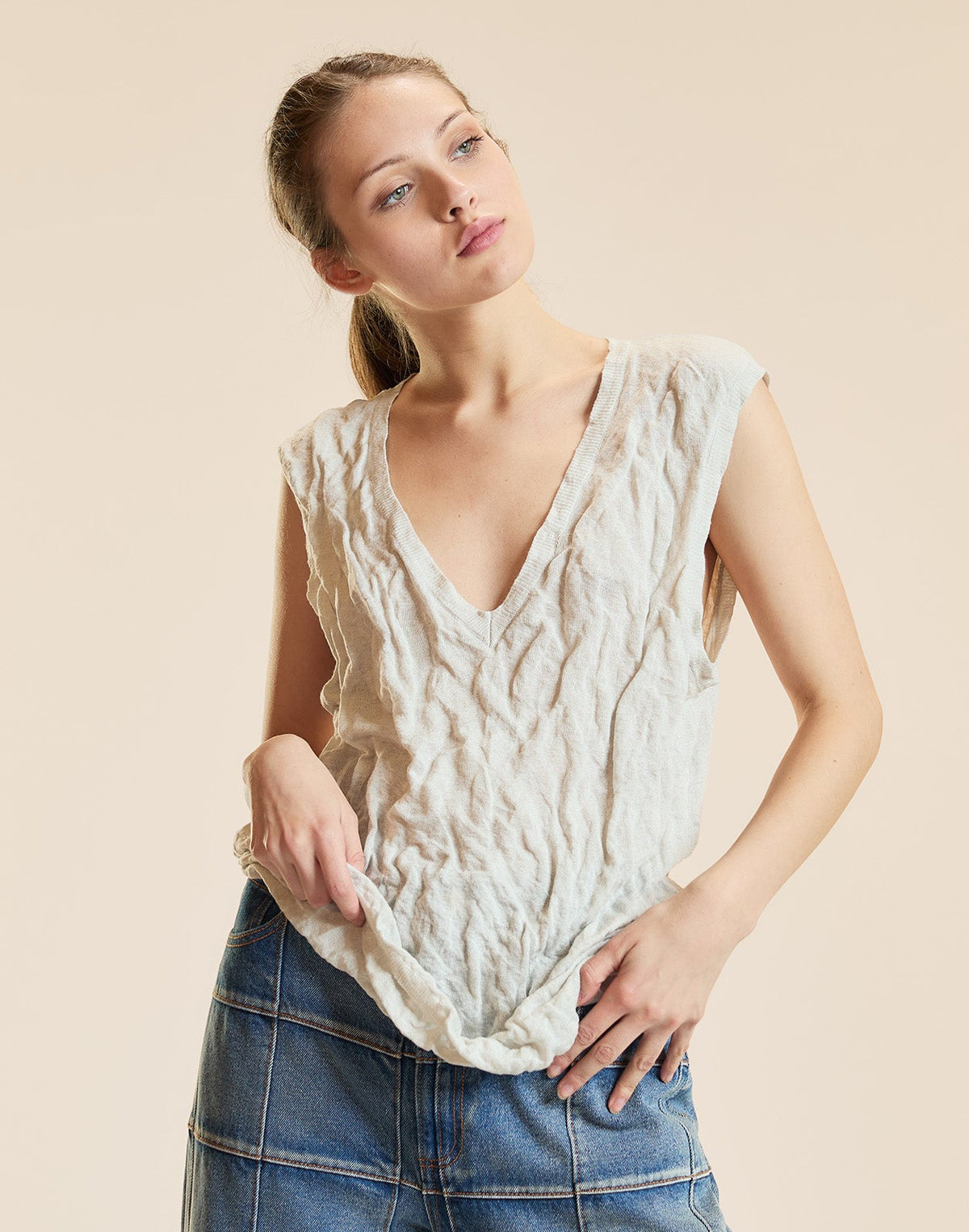 Parchment Knit Tank | Cynthia Rowley Clothing