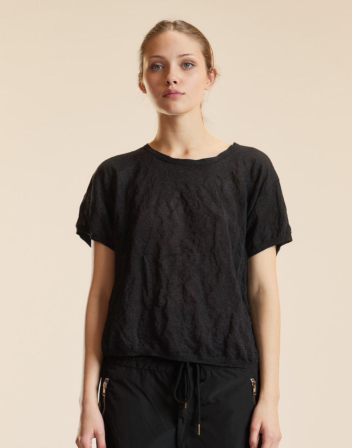 Parchment Knit Tee | Cynthia Rowley Clothing