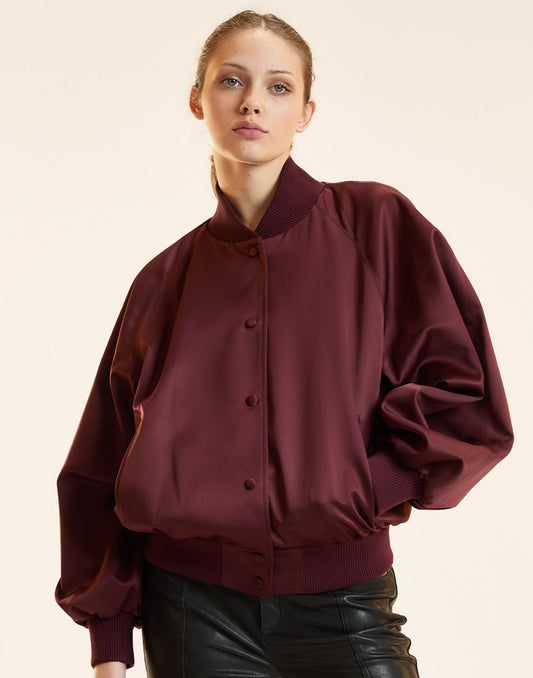 Satin Bomber Jacket | Cynthia Rowley Clothing