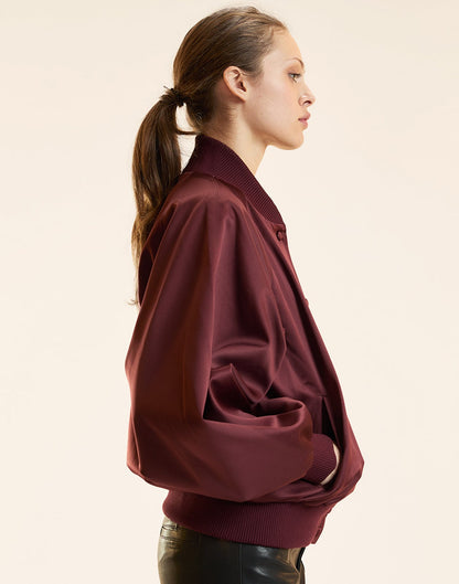 Satin Bomber Jacket | Cynthia Rowley Clothing