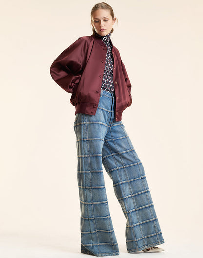 Satin Bomber Jacket | Cynthia Rowley Clothing