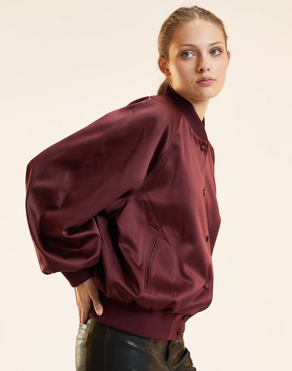Satin Bomber Jacket | Cynthia Rowley Clothing