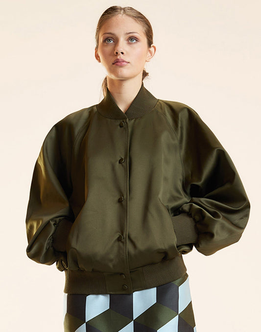 Satin Bomber Jacket | Cynthia Rowley Clothing