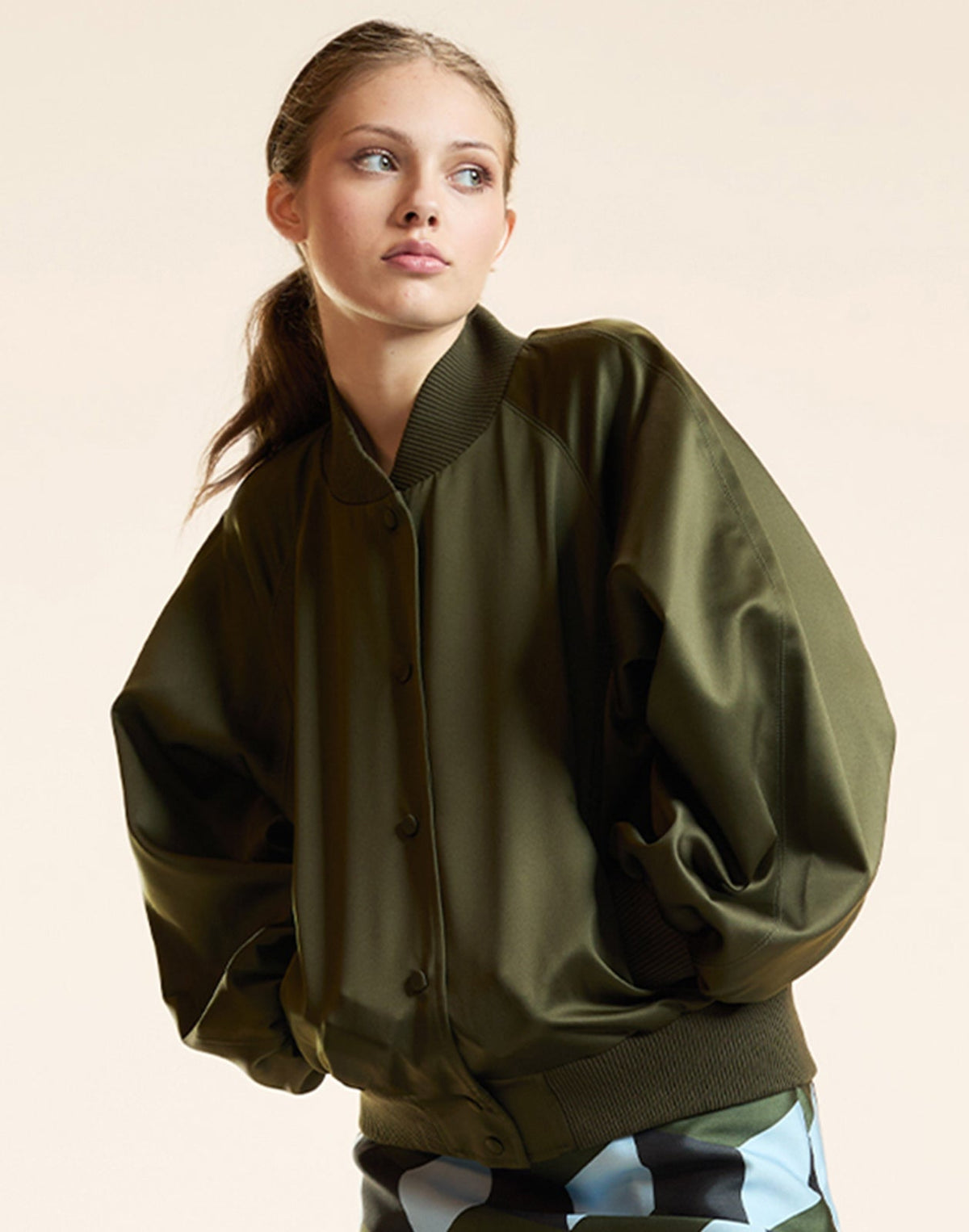 Satin Bomber Jacket | Cynthia Rowley Clothing