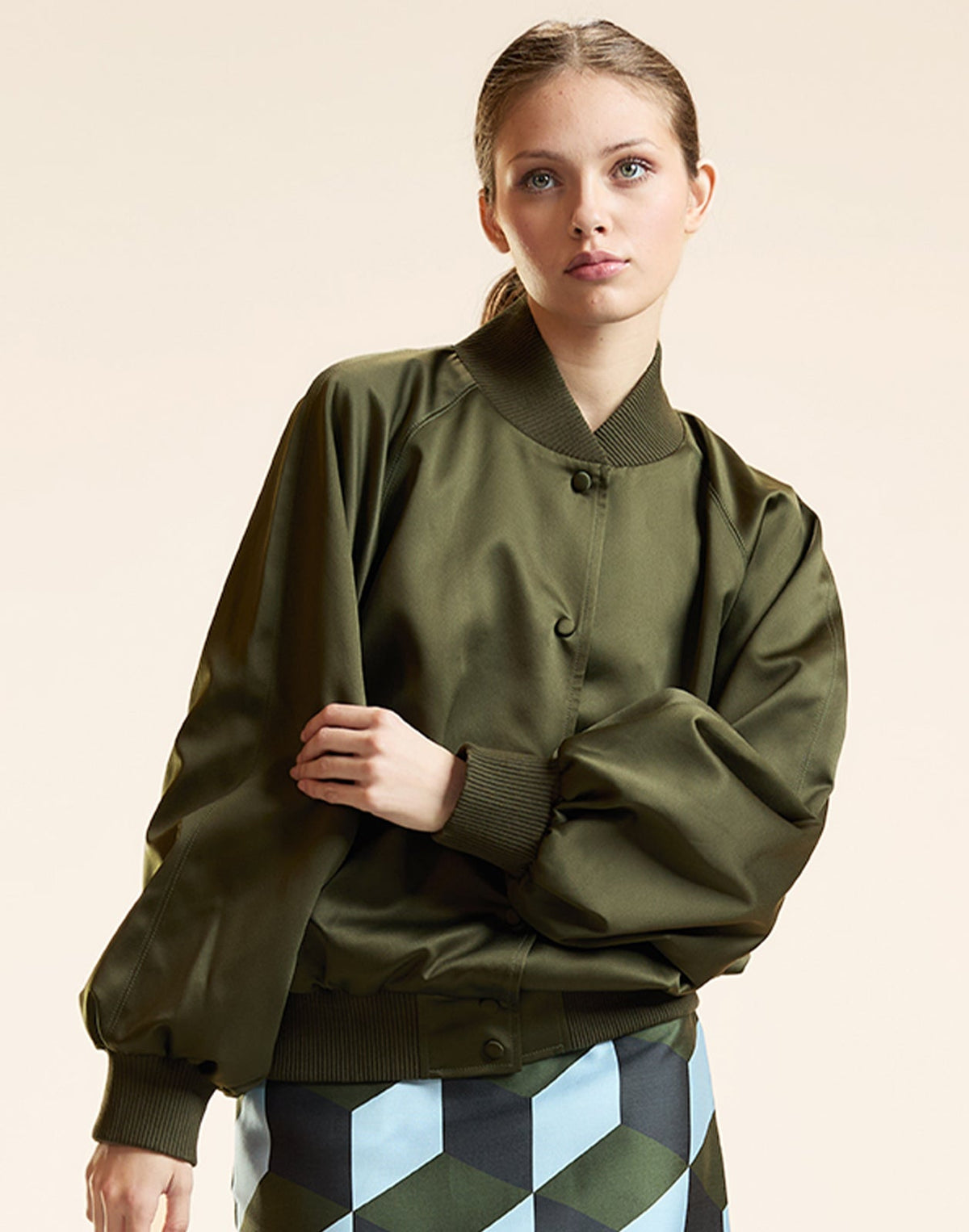 Satin Bomber Jacket | Cynthia Rowley Clothing
