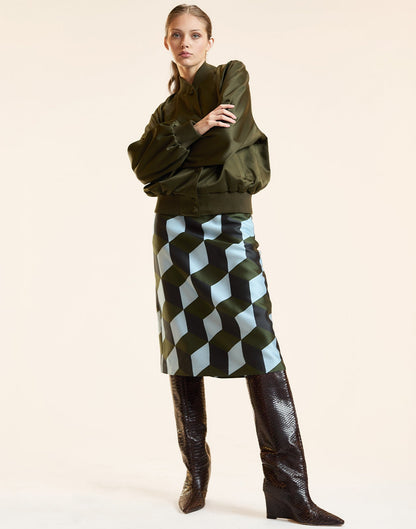 Satin Bomber Jacket | Cynthia Rowley Clothing