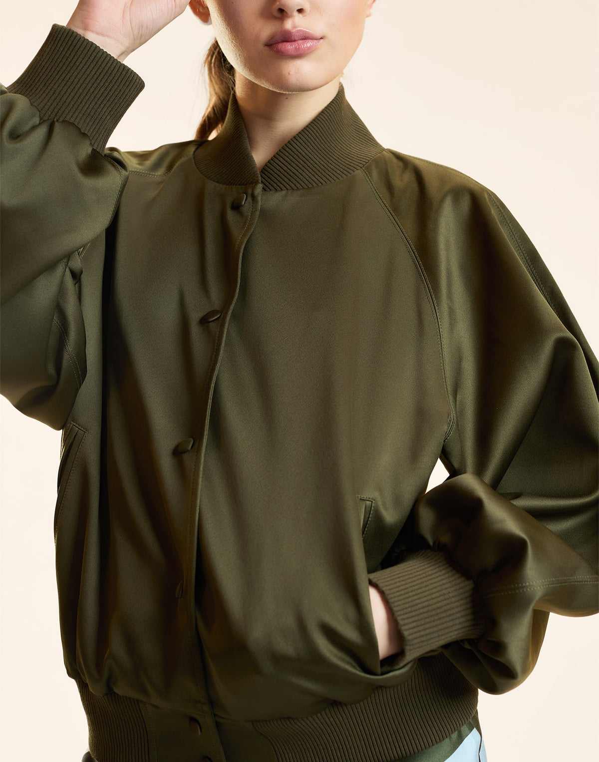 Satin Bomber Jacket | Cynthia Rowley Clothing