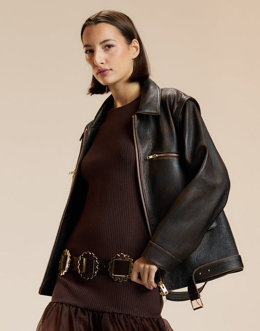 Winona Convertible Leather Jacket | Cynthia Rowley Clothing