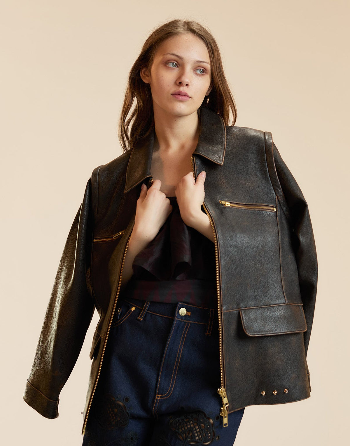 Winona Convertible Leather Jacket | Cynthia Rowley Clothing