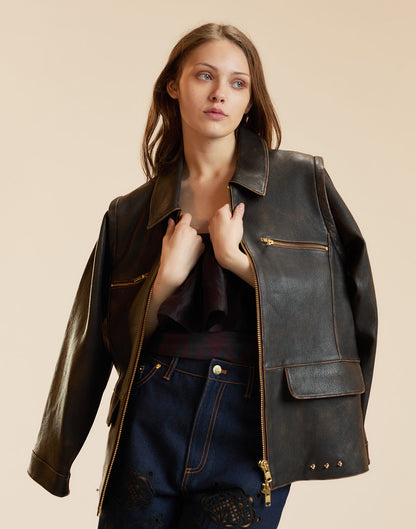 Winona Convertible Leather Jacket | Cynthia Rowley Clothing